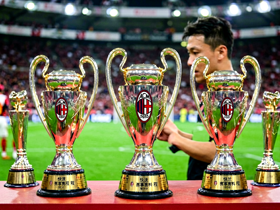 AC米兰历代冠军奖杯陈列展示